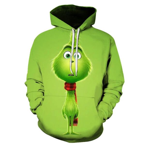 

new cosplay children's christmas hooded clothes winter grinch sweatshirt kids autumn hoodies long-sleeved sweater jjlum, Black