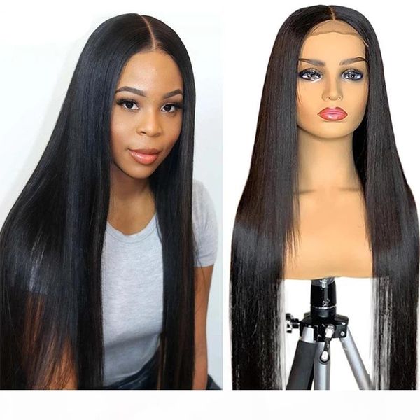 

4x4 closure wigs lace closure wig straight lace front wigs 150% virgin remy 30 inch lace wig brazilian human hair wig, Black;brown