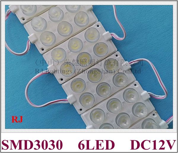 modulo luce LED ad iniezione con lente DC12V SMD 3030 6led 3W 75mm x 40mm retroilluminazione a LED per insegne e scatole luminose