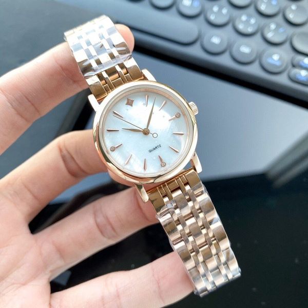 Top Quality Aço Inoxidável Relógios Relógios de Prata Pulseira Mulheres Cristal Estrela Quartzo Assista Nova Mãe de Pearl Shell Clock 30mm