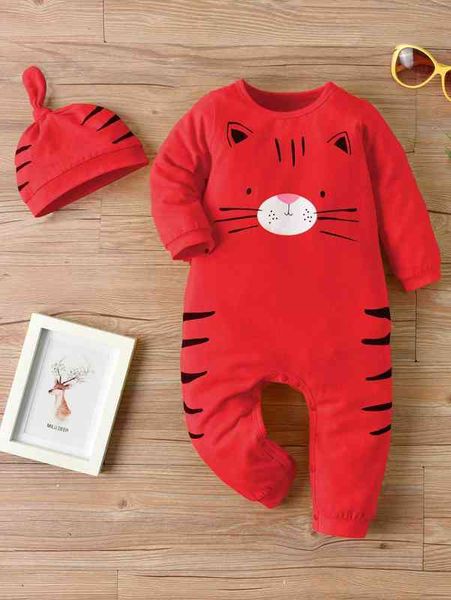 

baby cartoon graphic jumpsuit with hat she, Blue