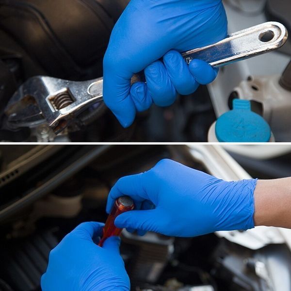 

protective 100pcs universal dishwashing/kitchen/work/rubber/garden gloves disposable latex nitrile blueoutletu8s2