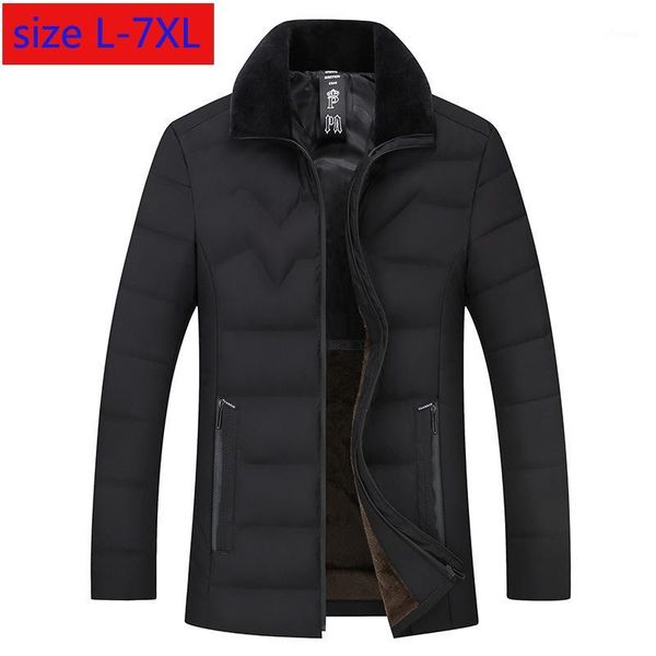 

new arrival men winter plus velvet padded jacket super larger loose fashion casual thick plus size l  2xl 3xl 4xl 5xl 6xl 7xl1, Black
