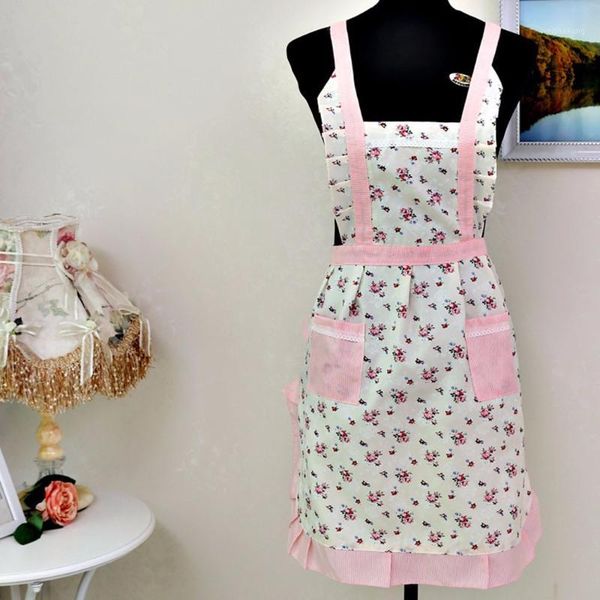 

aprons fashion women lady kitchen apron dress restaurant home for pocket cooking cotton bib dining room barbecue l*51