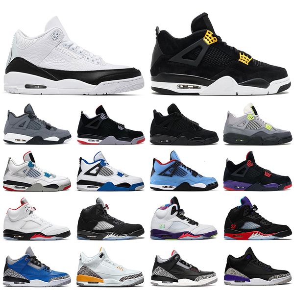 

new mens basketball shoes jumpman 4s black cat metallic purple bred 4 alternate bel 5s fire red unc varsity royal men sports sneakers