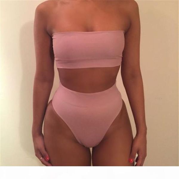 

новые женщины две части комплект бикини установить купальники пляжная купальники подтолкнуть вверх монокини бюстгальтер купальный набор, White