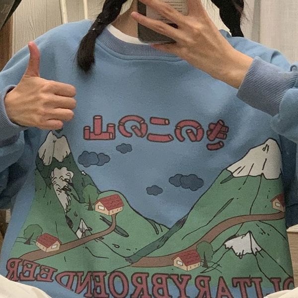 

loose teen y2k clothes street sweatshirt hoodies hop harajuku hip hoodie printing women leisure spring for mrjer kpop ihxsc