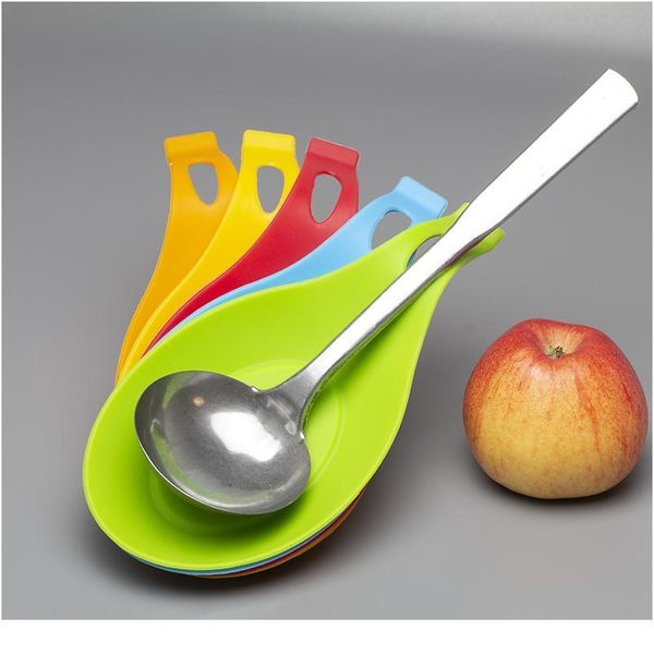 

1pcs 9.5*19.5cm sile spoon mat heat resistant placemat cup coaster tray spoon pad mat pot holder kitchen acc jllagc