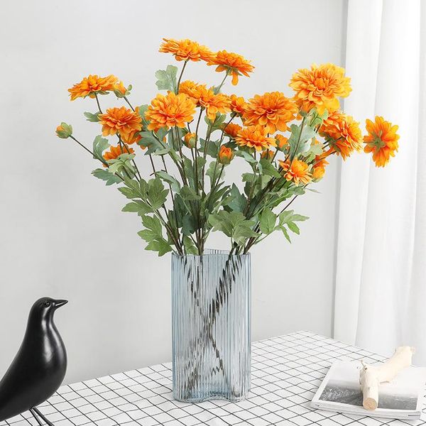 

small artificial bouquet wedding road reference flower 8-color 80cm artificial 6 head dahlia