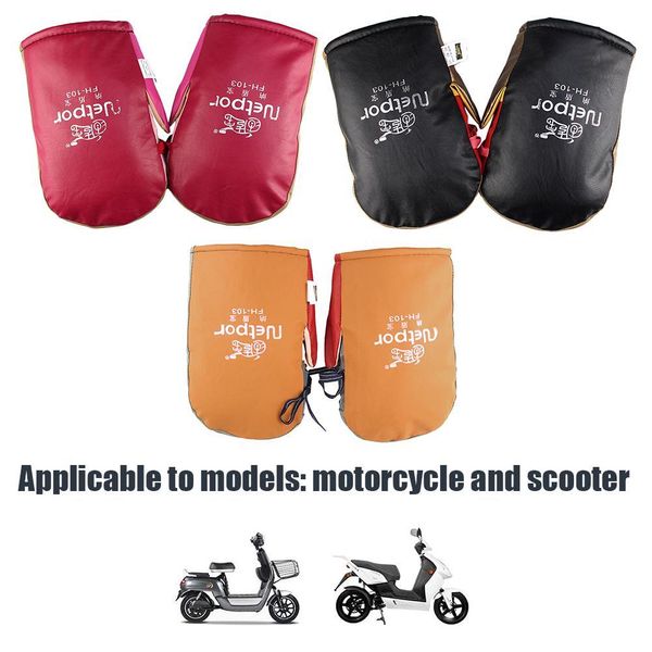 

1 pair motorbike/scooter handlebar grip muffs waterproof windproof motorcycle moto bike army men winter gloves, Blue;gray