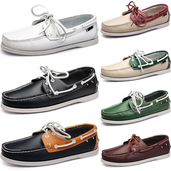 

2021 designer good quality mens shoes loafers black red green leather on dress wedding drive dflats bottoms men casual for party