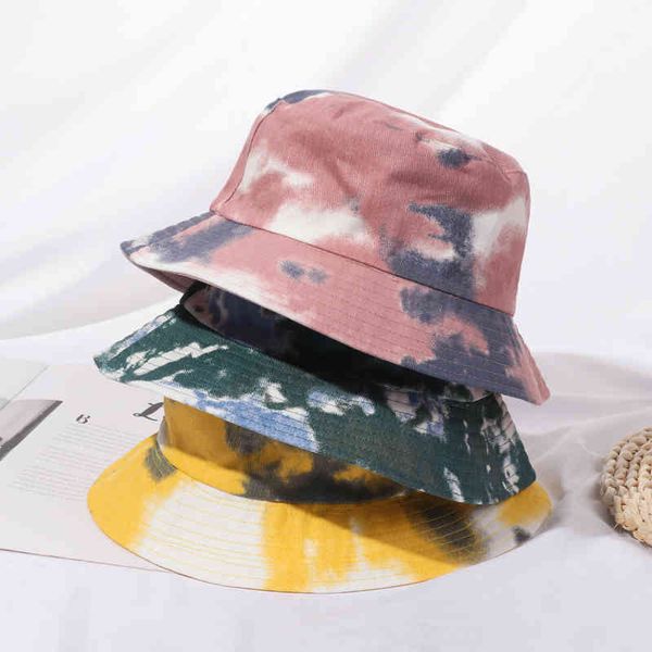 

four seasons double-sided bucket hat women men outdoor sunscreen cotton casual fisherman cap rainbow color foldable bucket hat, Blue;gray