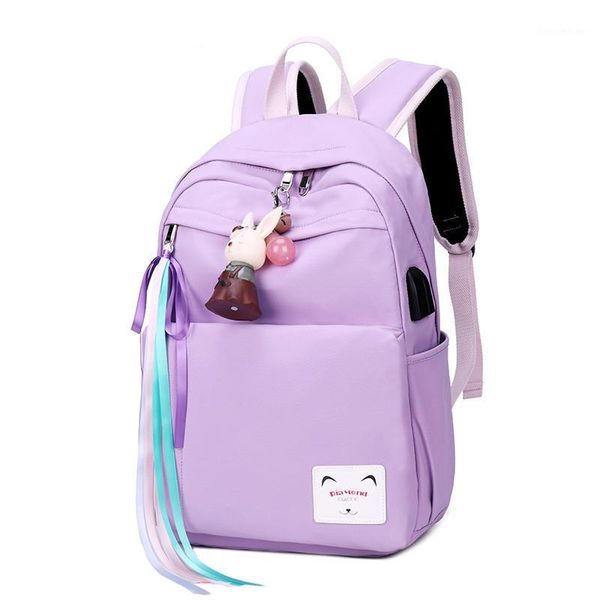 

backpack fashion women backpacks usb charging multifunction bags teenager girls outdoor multi-pocket solid color travel backpacks1