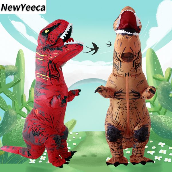 

mascot costumes 6 kind t rex dinosaur inflatable costume for adults and kid party jurassic tyrannosaurus fancy mascot dino cartoon, Red;yellow