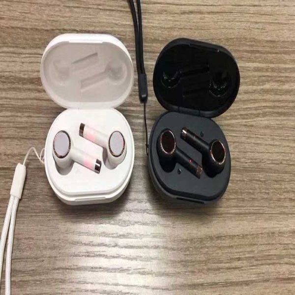 

fashion bluetooth earphones classical tws famous stylist tws wireless stylish headset black white 2 colors