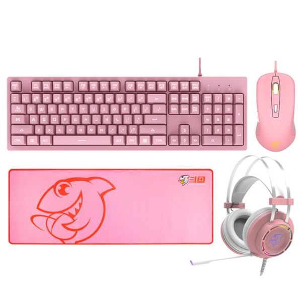 

keyboard mouse combos 4 in 1 ergonomic membrane and headset mousepad 104 key 5000dpi wired gaming mice rgb