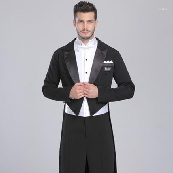 

2021 new men's tuxedo swimsuit dress smoking masculino standard dance men suit black two pieces mens wedding suits jacket+pants1, White;black
