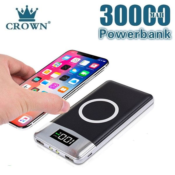 

qi wireless power bank 30000mah charger external battery for iphone samsung huawei xiaomi wireless charging powerbank ing