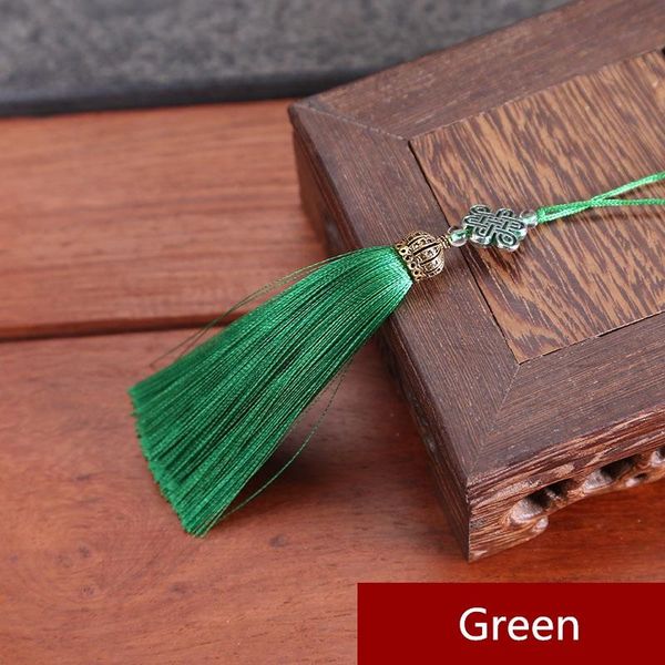 

2pcs metal caps fringe trim bookmark silk tassels diy curtain clothes bag craft supplies classical style tassel pendant 17cm h jllsim