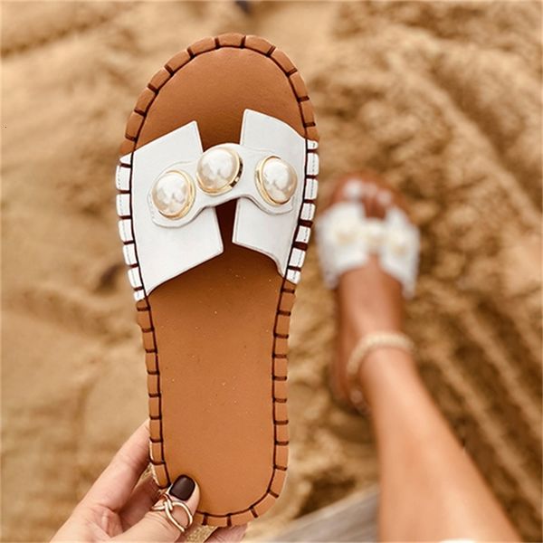 

2021 new women's size slippers pearl sewing slides summer beach ladies fashionable shoes r61w 67y5, Black