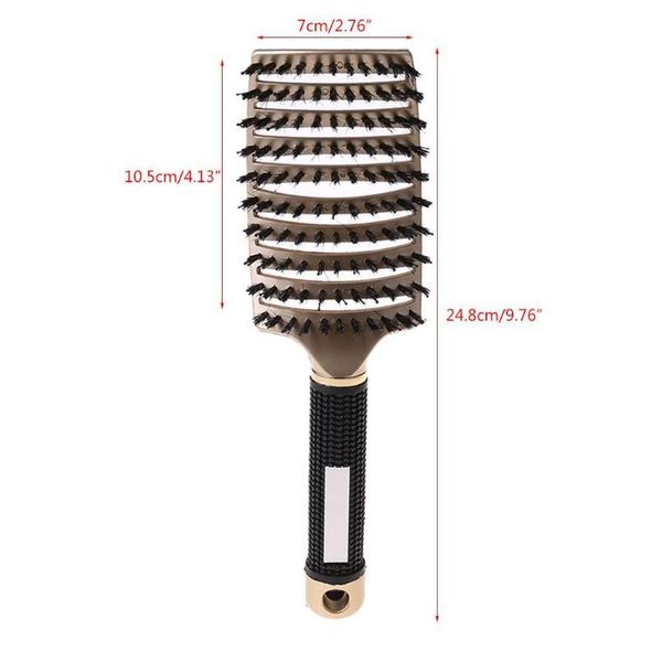 

salon professional bristle & nylon hairbrush scalp massage comb wet hair brush salon prof jlllhg, Silver