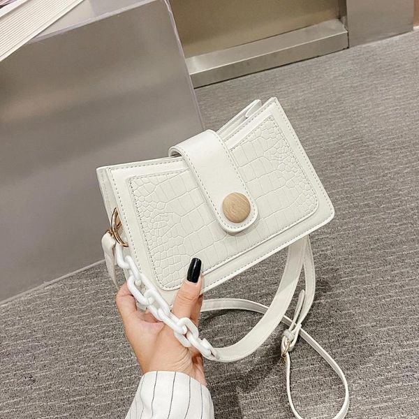 

crocodile print pu leather shoulder bag bags for women 2020 new winter chain crossbody bag fashion simple female bolso mujer