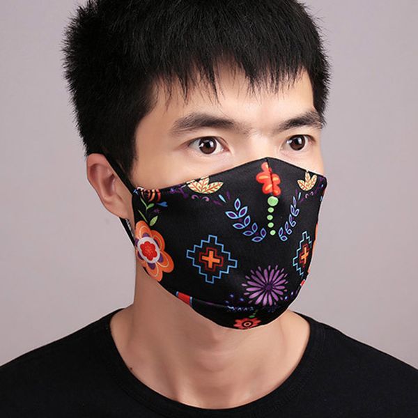 

for men fashion designer print halloween cotton washable breathable festival mask mascarilla #30