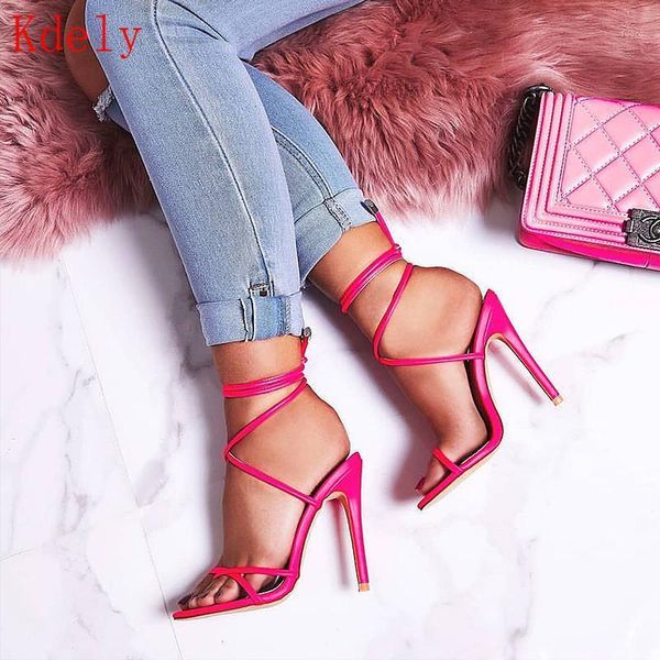 

dress shoes super high 11.5cm thin heels women pumps ankle cross strap sandals woman ladies pointed toe party shoes1, Black