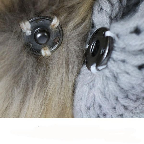 

50 pcs/lot false raccoon hairball hat ball pom pom diy artificial pompom ball wholesale knitting hats accessories with buckle bbysam, Black;white