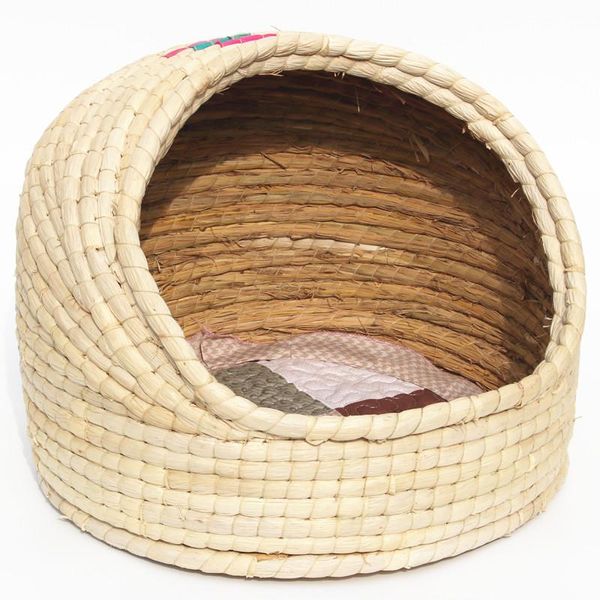 

cat beds & furniture four seasons nest dog winter warm pet grass house hand woven bed japanese cat's