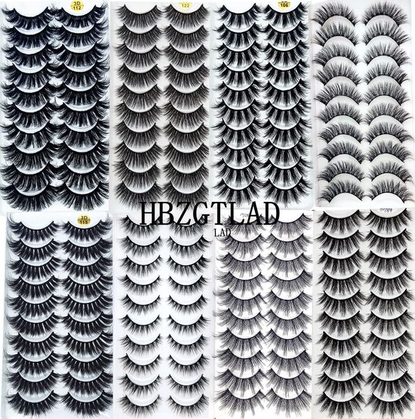 

2020 new 10 pairs 100% real fake mink eyelashes 3d natural false eyelashes mink lashes soft eyelash extension makeup kit cilios 3d