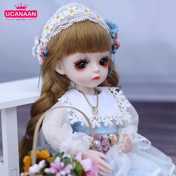 

1/6 bjd doll 30cm 18 ball joints dolls with full outfits dress wig shoes headdress makeup girls diy toys gifts collection 1011