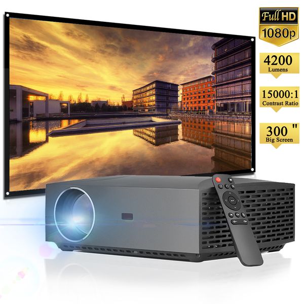 

1080p full hd проектор для домашнего кинотеатра 4k 3d офиса презентация muilt-медиа проектор с usb hdmi spdif