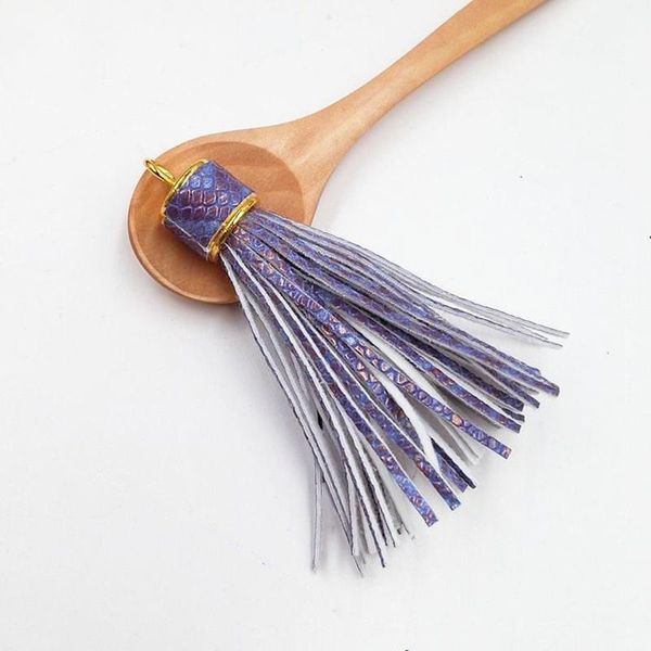 

2pcs snake grain leather tassel fringe diy garment home textile accessories necklaces jewelry findings pendants craft tassels h bbysjv