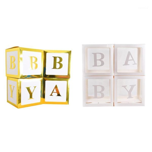 

4pcs 12in square transparent boxes party decor balloon packing boxes1