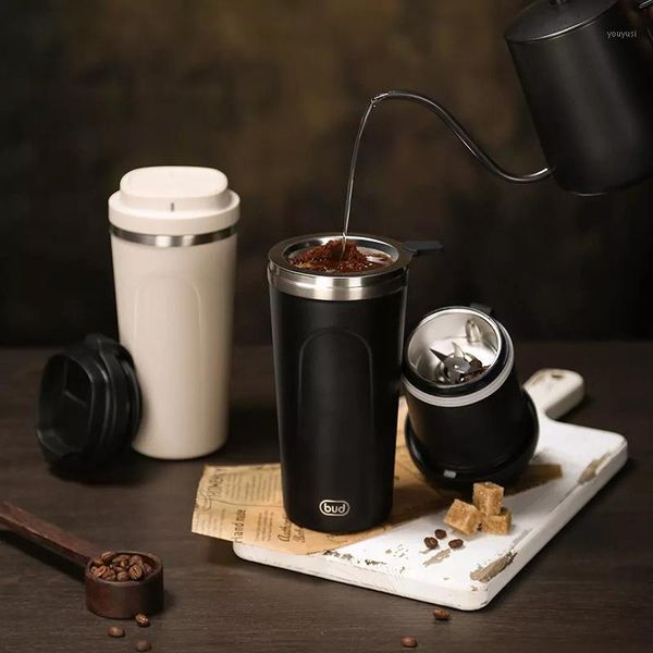 

bud coffee machine electric portable household coffee grinder integrated punch cup insulation1