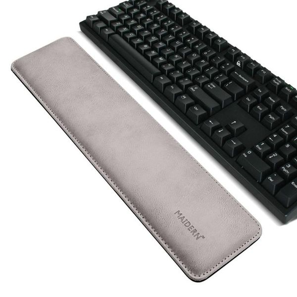 

mouse pads & wrist rests maidern pu leather mechanical keyboard pad ergonomic comfort memory foam rest for office computer