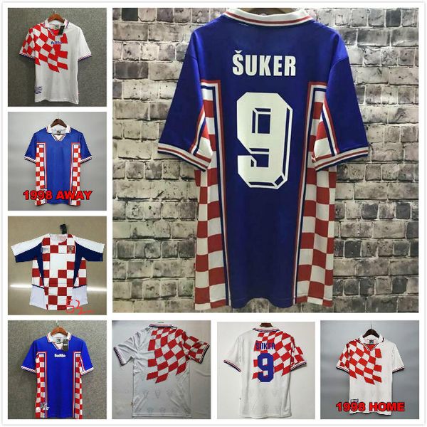 

1998 retro suker soccer jersey home away football jersey 98 shirts stanic prosinecki boban bilic jarni, Black;yellow