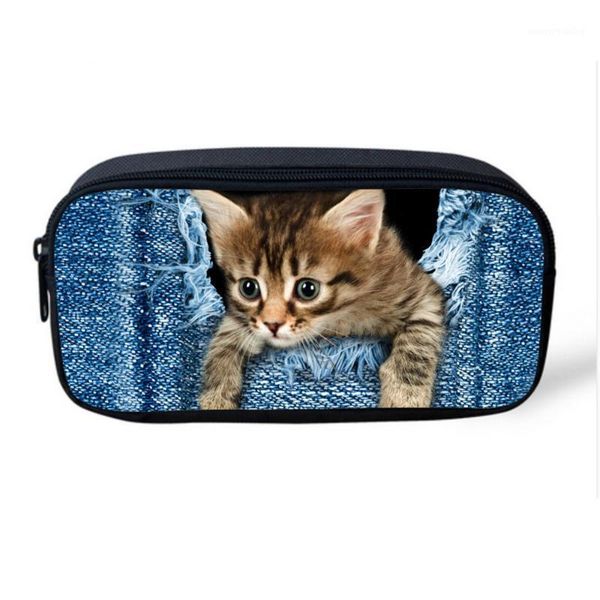 

cute animal women cosmetic case organizer for make up pet cat dog printed kids school pencil box pouch travel makeup bag1