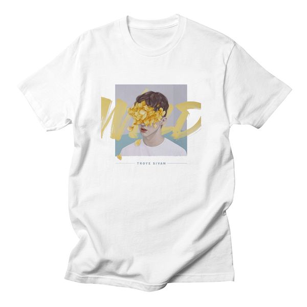 

troye sivan summer fashion white short sleeve tee print female fan casual fashion streetwear hooded sweatshirt hoodie men t shirt