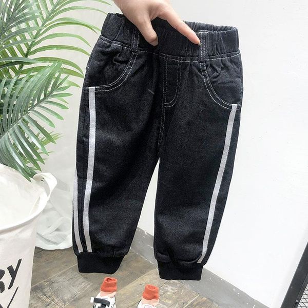 

jeans for boys solid pants kids boy spring autumn casual clothes size: 90-130, Blue