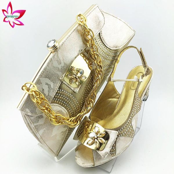 

mature style italian ladies matching shoe and bag pu nigerian shoes and bags set for party women shoe bag to match, Black