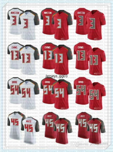 

mens womens youth tampa bay nfl buccaneers 3 jameis winston 13 mike evans 54 lavonte david 45 devin custom football jerseys, Black;red