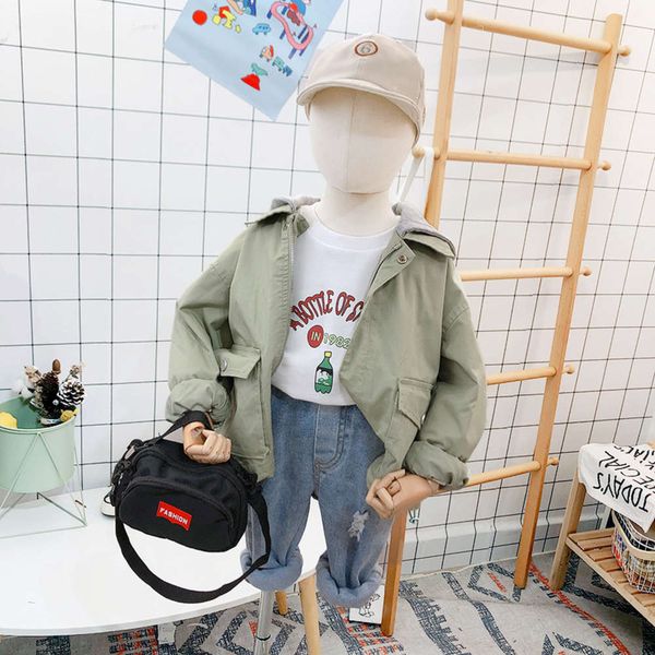 

casual hooded spring dream wear 2021 solid color children's zipper coat nc2111410 j1xu, Black