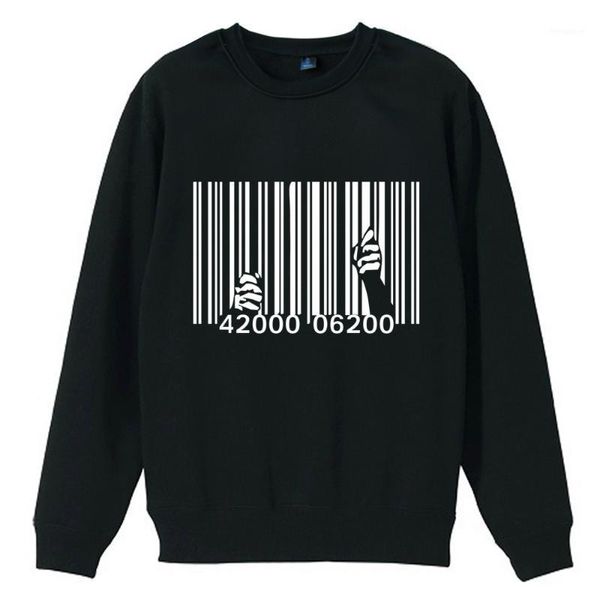 

prison break break bar code jail consumerism revolution boy man men crew neck sweatshirt pullover fleece ziiart1, Black