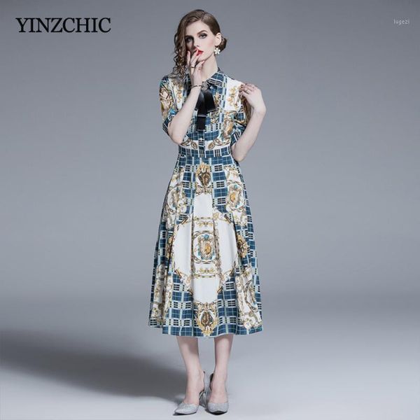 

new summer woman print mid dress vintage plaid ladies party dresses half sleeve a-line midi dresses for woman dress1, Black;gray