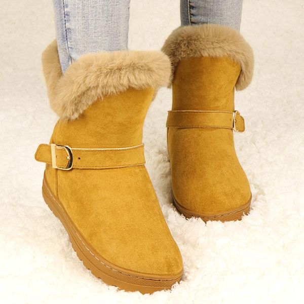 

snow boots women winter shoes fur plush ankle boots ladies booties lace up fur botas feminino plus size women zapatos para mujer, Black