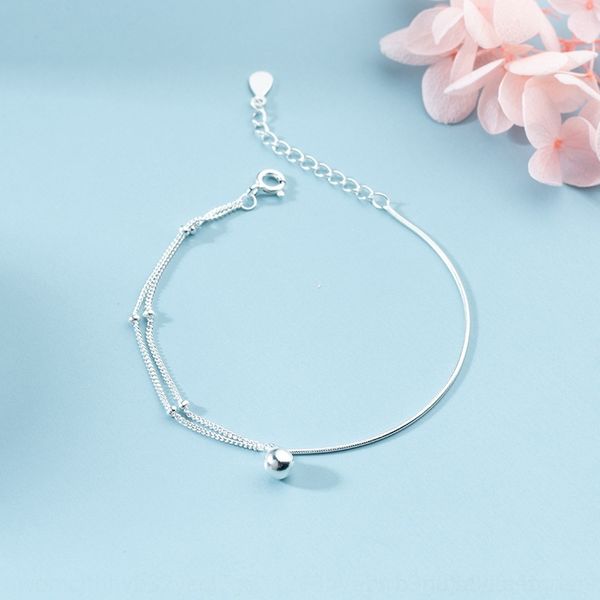 

ck2d1 круглый шарик национальный браслет браслет braceletdouble braceletfemale свежий дизайн слой кости silversimple personalityminority зме, Golden;silver