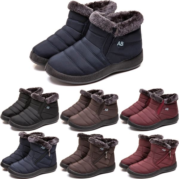 

women snow boots plush warm ankle boots for men winter boots waterproof women boot female winter shoes womens booties, Black