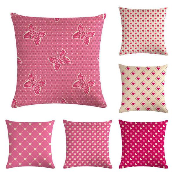 

retro new living pink series print geometric decorative throw pillow case cushion cover for home car